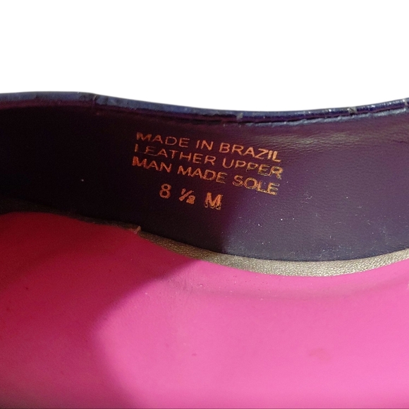 Lilly Pulitzer Wedges Blue Ostrich Embossed Leather Wedge Size 8.5 M - Picture 11 of 11